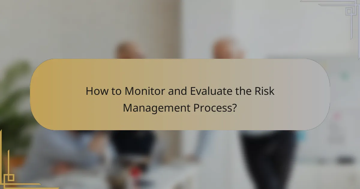 How to Monitor and Evaluate the Risk Management Process?