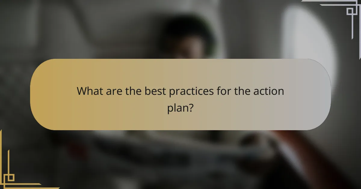 What are the best practices for the action plan?