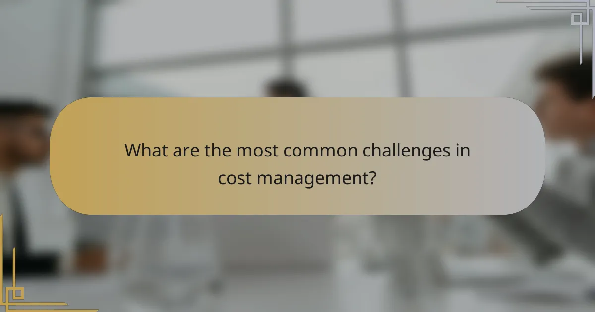What are the most common challenges in cost management?