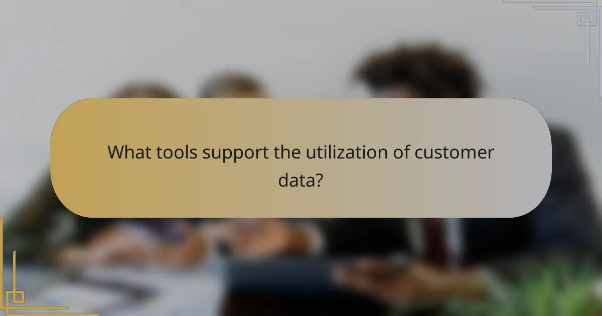 What tools support the utilization of customer data?